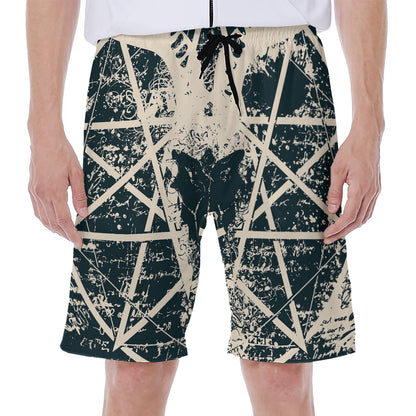 Satan Goat Skull Symbol Print Men's Beach Shorts