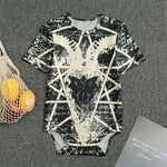 Satan Goat Skull Symbol Print Men's Bodysuit