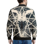 Satan Goat Skull Symbol Print Men's Bomber Jacket