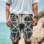 Satan Goat Skull Symbol Print Men's Cargo Shorts