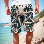 Satan Goat Skull Symbol Print Men's Cargo Shorts