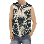 Satan Goat Skull Symbol Print Men's Fitness Tank Top