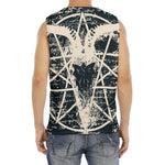 Satan Goat Skull Symbol Print Men's Fitness Tank Top