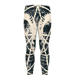 Satan Goat Skull Symbol Print Men's leggings
