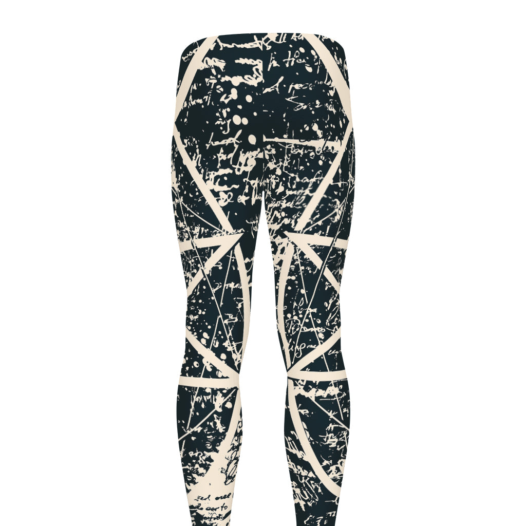 Satan Goat Skull Symbol Print Men's leggings