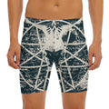 Satan Goat Skull Symbol Print Men's Long Boxer Briefs