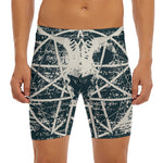 Satan Goat Skull Symbol Print Men's Long Boxer Briefs