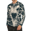 Satan Goat Skull Symbol Print Men's Long Sleeve Rash Guard