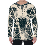 Satan Goat Skull Symbol Print Men's Long Sleeve T-Shirt