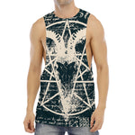 Satan Goat Skull Symbol Print Men's Muscle Tank Top