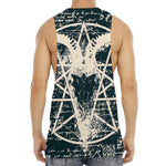 Satan Goat Skull Symbol Print Men's Muscle Tank Top