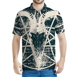 Satan Goat Skull Symbol Print Men's Polo Shirt
