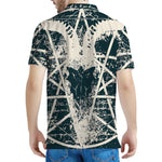 Satan Goat Skull Symbol Print Men's Polo Shirt
