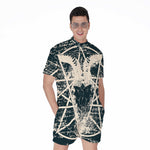 Satan Goat Skull Symbol Print Men's Rompers
