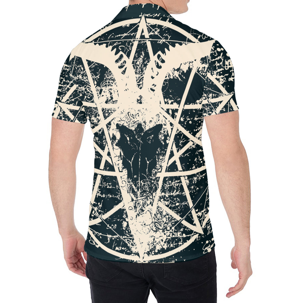 Satan Goat Skull Symbol Print Men's Shirt