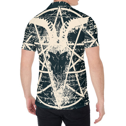 Satan Goat Skull Symbol Print Men's Shirt