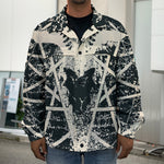 Satan Goat Skull Symbol Print Men's Shirt Jacket
