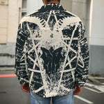 Satan Goat Skull Symbol Print Men's Shirt Jacket