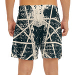 Satan Goat Skull Symbol Print Men's Split Running Shorts
