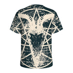 Satan Goat Skull Symbol Print Men's Sports T-Shirt