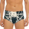 Satan Goat Skull Symbol Print Men's Triangle Swim Briefs
