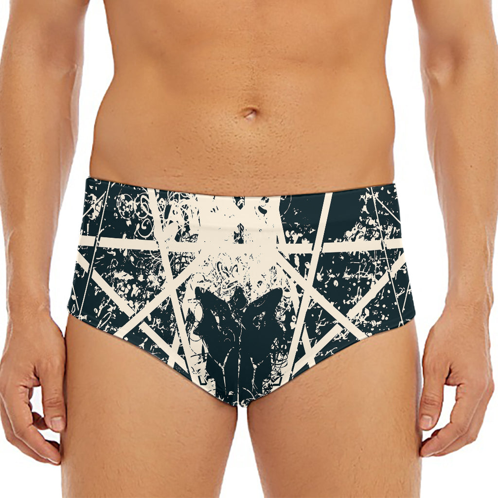 Satan Goat Skull Symbol Print Men's Triangle Swim Briefs