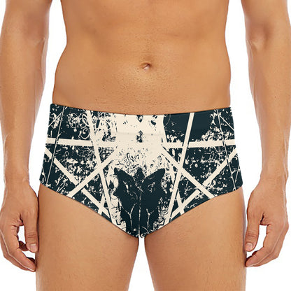 Satan Goat Skull Symbol Print Men's Triangle Swim Briefs