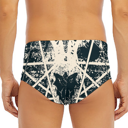 Satan Goat Skull Symbol Print Men's Triangle Swim Briefs