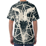Satan Goat Skull Symbol Print Men's Velvet T-Shirt