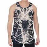 Satan Goat Skull Symbol Print Men's Velvet Tank Top