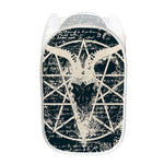 Satan Goat Skull Symbol Print Mesh Laundry Hamper