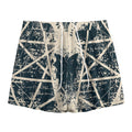 Satan Goat Skull Symbol Print Mesh Shorts