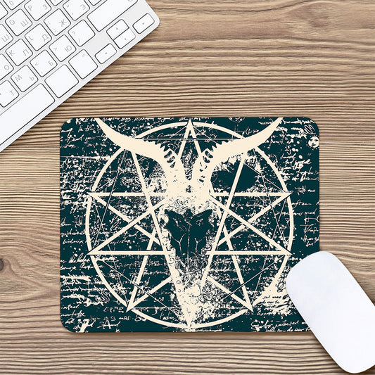 Satan Goat Skull Symbol Print Mouse Pad