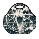 Satan Goat Skull Symbol Print Neoprene Lunch Bag