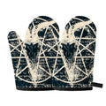 Satan Goat Skull Symbol Print Oven Mitts