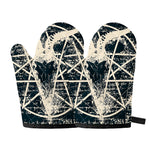 Satan Goat Skull Symbol Print Oven Mitts
