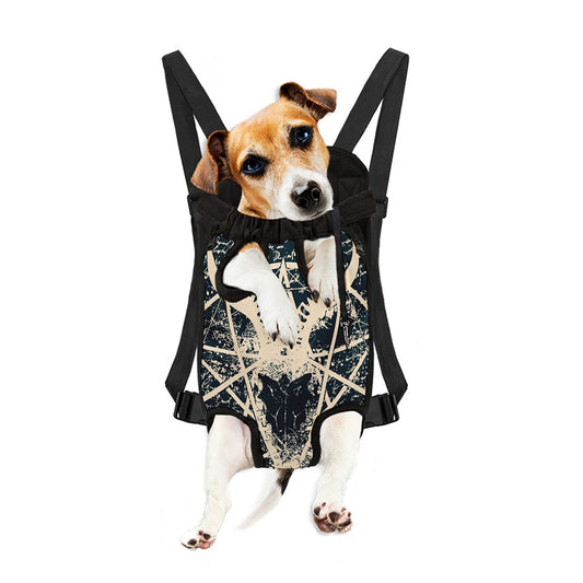 Satan Goat Skull Symbol Print Pet Carrier Backpack