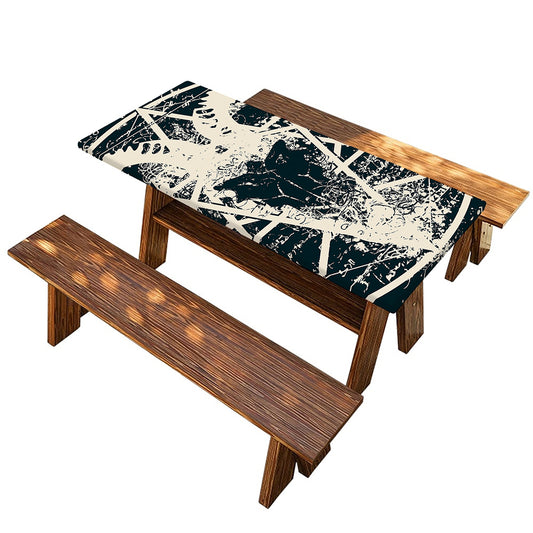Satan Goat Skull Symbol Print Picnic Table Cover