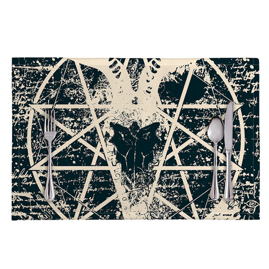 Satan Goat Skull Symbol Print Placemat