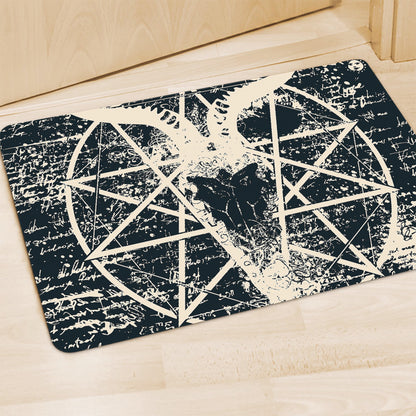 Satan Goat Skull Symbol Print Polyester Doormat