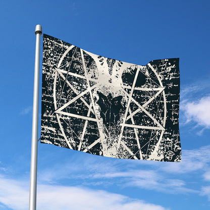Satan Goat Skull Symbol Print Polyester Flag