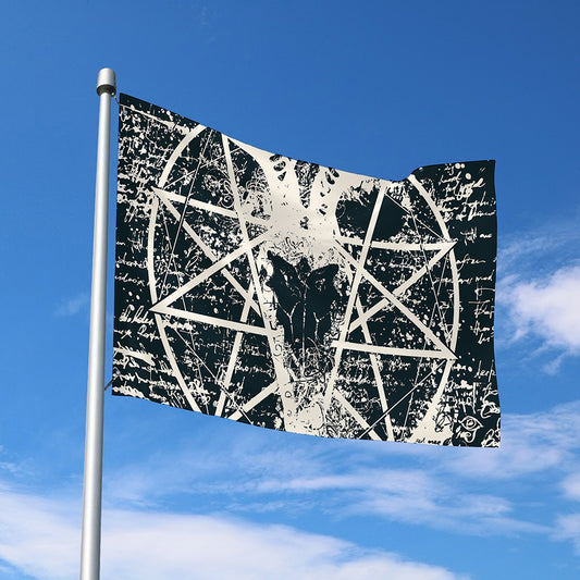 Satan Goat Skull Symbol Print Polyester Flag