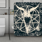 Satan Goat Skull Symbol Print Polyester Shower Curtain