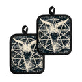 Satan Goat Skull Symbol Print Pot Holders