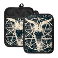 Satan Goat Skull Symbol Print Pot Holders With Pocket