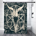 Satan Goat Skull Symbol Print Premium Shower Curtain