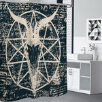 Satan Goat Skull Symbol Print Premium Shower Curtain
