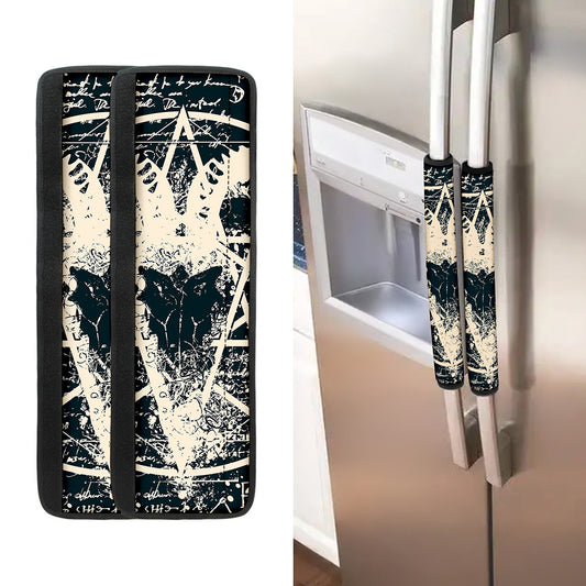 Satan Goat Skull Symbol Print Refrigerator Handle Covers