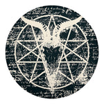 Satan Goat Skull Symbol Print Round Blanket