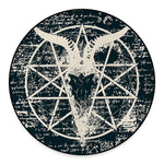 Satan Goat Skull Symbol Print Round Floor Mat